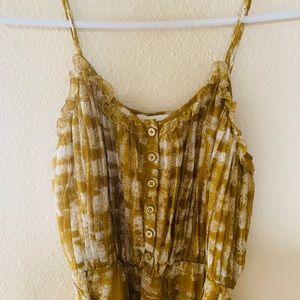 Silk midi dress with ruffle trim